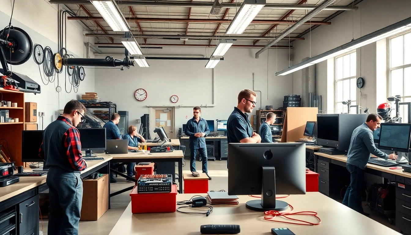 Explore students mastering skills at a trade school Knoxville TN, featuring hands-on training equipment in a vibrant classroom.
